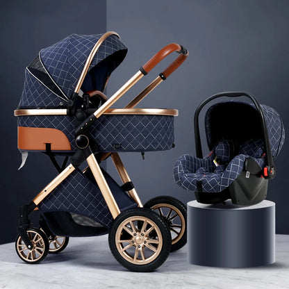 3-in-1 High Landscape Baby Stroller