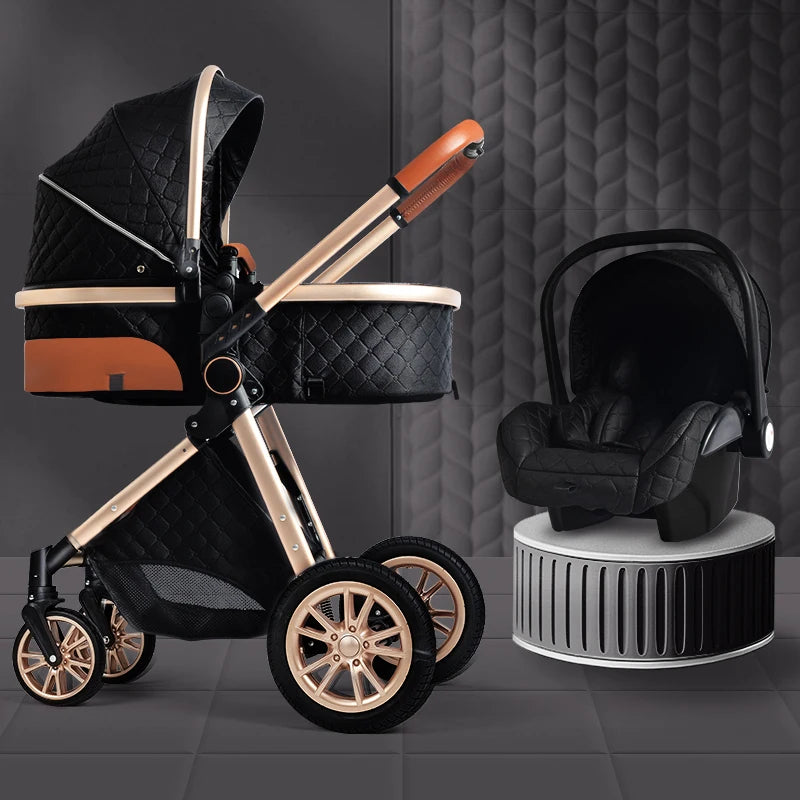 3-in-1 High Landscape Baby Stroller