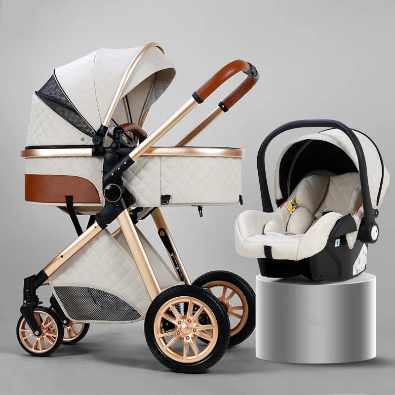 3-in-1 High Landscape Baby Stroller