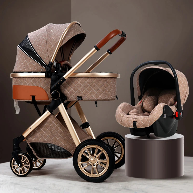 3-in-1 High Landscape Baby Stroller