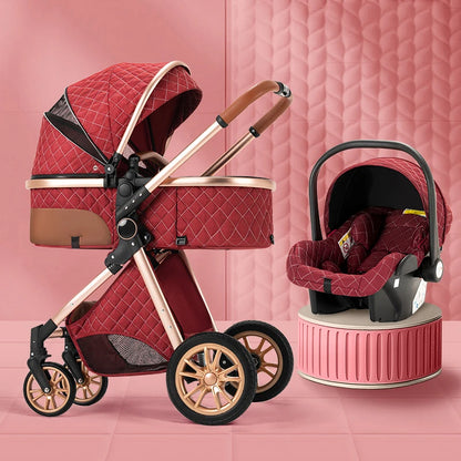 3-in-1 High Landscape Baby Stroller