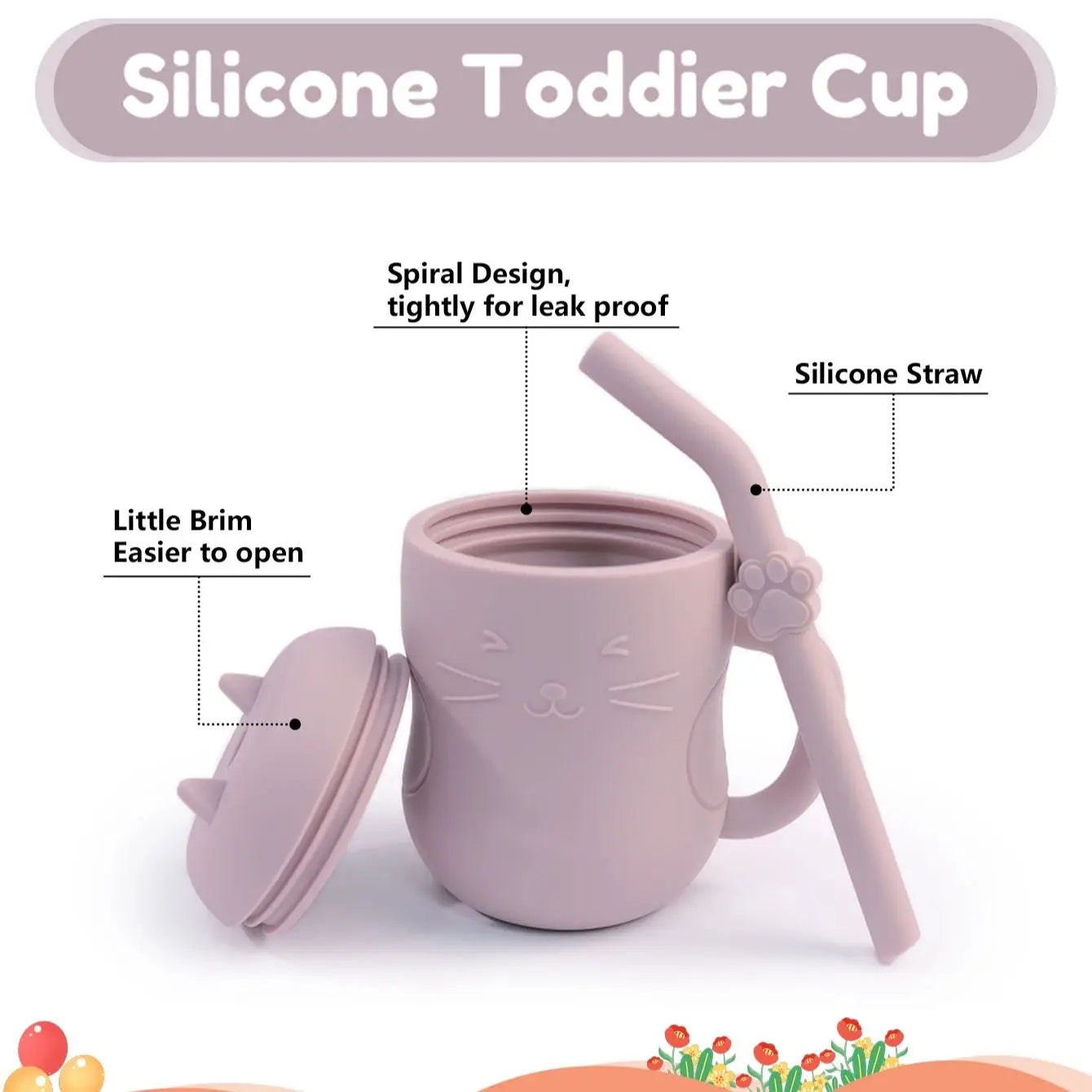 Baby Silicone Straw Cup