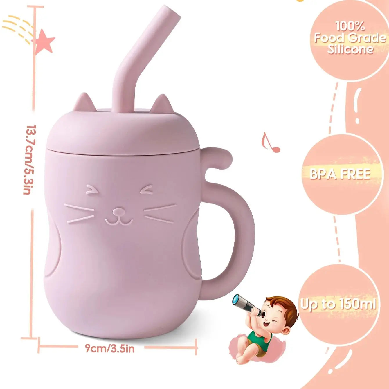 Baby Silicone Straw Cup