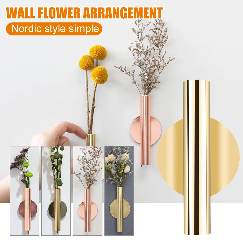 Wall Mount Flower Vase Tube