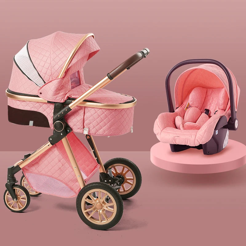 3-in-1 High Landscape Baby Stroller