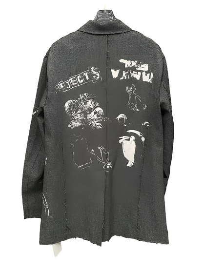 Graffiti Notched Collar Blazer!