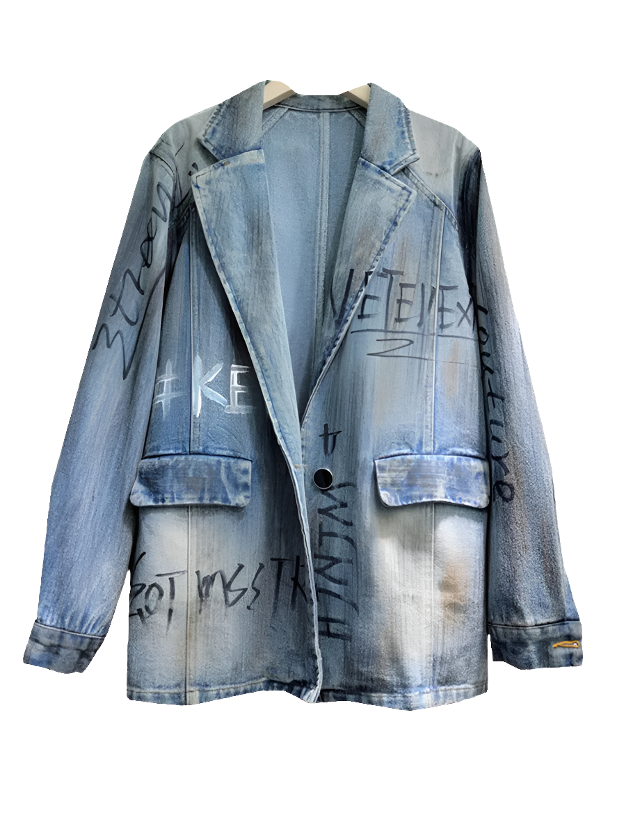 Urban Graffiti Denim Blazer!